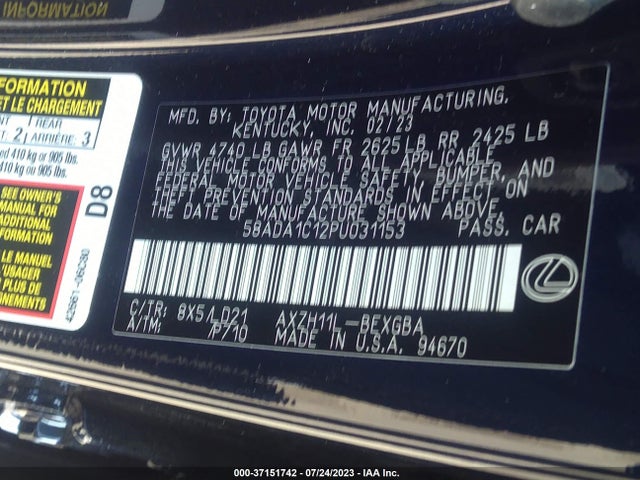 58ADA1C12PU031153 Lexus Es Es 300h
