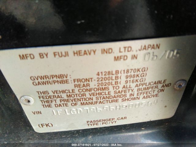 2006 SUBARU IMPREZA SEDAN JF1GD79696H500564 Photo 8