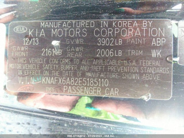 KNAFX6A82E5185110 KIA Forte Koup Ex