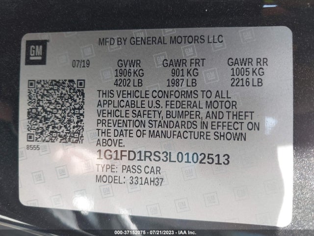 Chevrolet Camaro 3lt 2020 1G1FD1RS3L0102513 Image 9