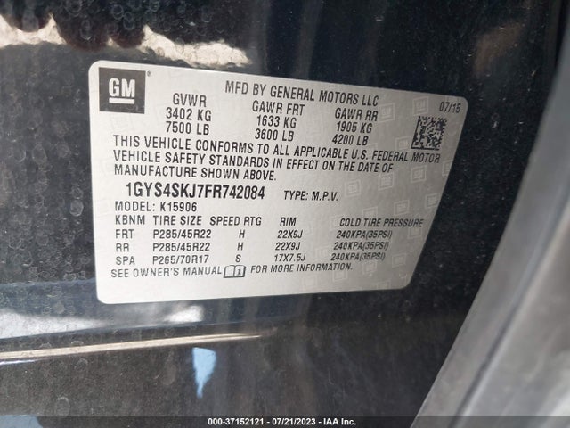 1GYS4SKJ7FR742084 Cadillac Escalade Esv Luxury