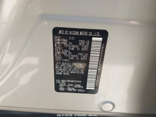 JN8AY2BB4M9793638 Nissan Armada Sl