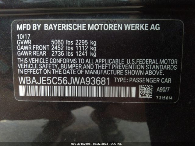 WBAJE5C56JWA93681 BMW 5 Series 540i