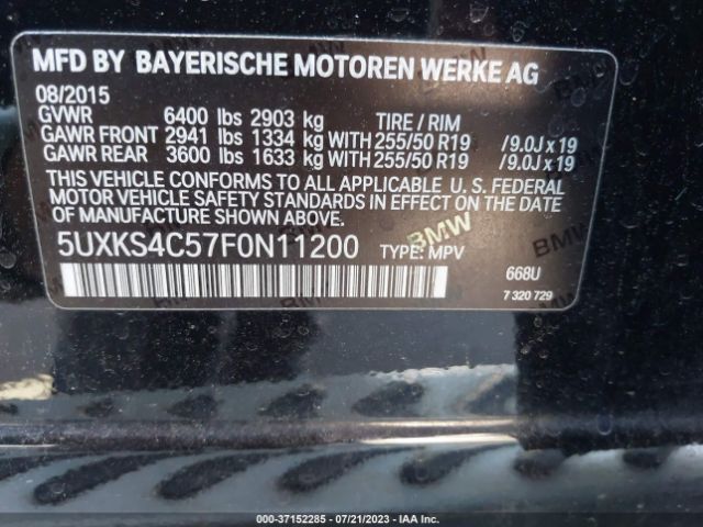 5UXKS4C57F0N11200 BMW X5 Xdrive35d