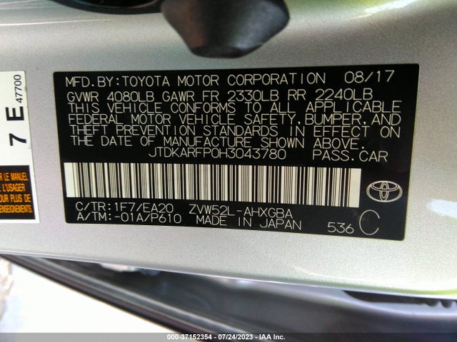 Toyota Prius Prime Plus/premium/advanced 2017 JTDKARFP0H3043780 Image 15