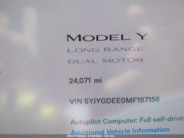 5YJYGDEE0MF157156 Tesla Model Y Long Range