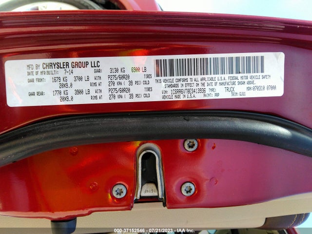 1C6RR6VT8ES413936 RAM 1500 Laramie