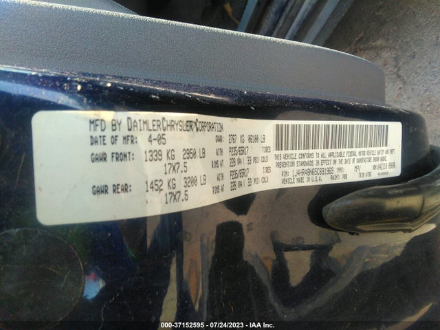 2005 JEEP GRAND CHEROKEE LAREDO VIN: 1J4HR48N65C691969
