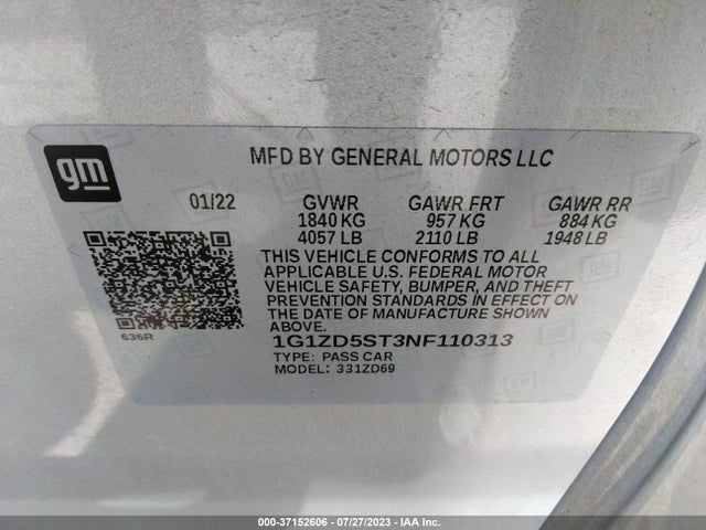 Chevrolet MALIBU LT 2022 1G1ZD5ST3NF110313 Image 9