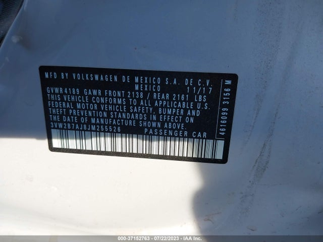 3VW2B7AJ8JM255526 Volkswagen Jetta 1.4t S