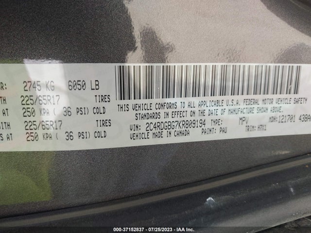 Dodge Grand Caravan Se 2019 2C4RDGBG7KR809194 Image 9