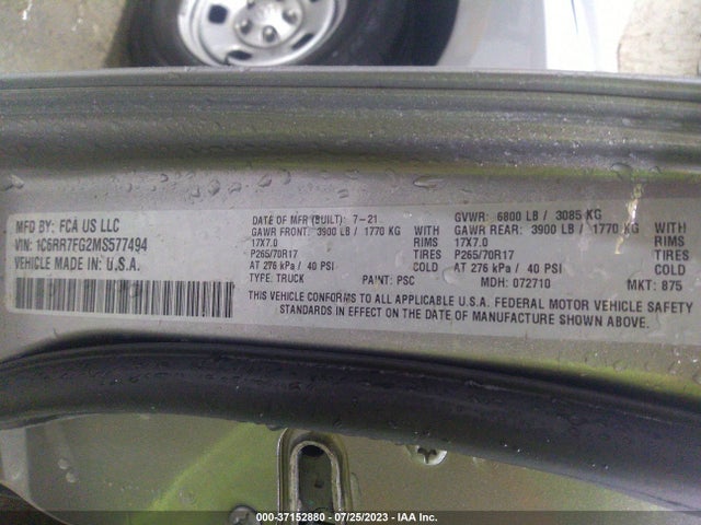 1C6RR7FG2MS577494 RAM 1500 Classic Tradesman
