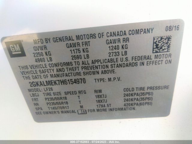 2GKALMEK7H6154970 GMC Terrain Sle