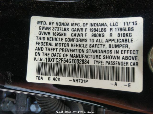 19XFC2F54GE002884 Honda Civic Lx