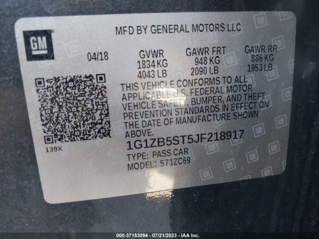 Chevrolet MALIBU LS 2018 1G1ZB5ST5JF218917 Image 9