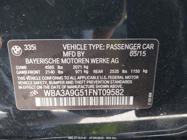 WBA3A9G51FNT09582 BMW 3 Series 335i
