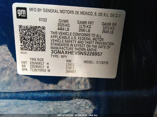 Chevrolet EQUINOX LS 2022 3GNAXHEV5NS228957 Image 16