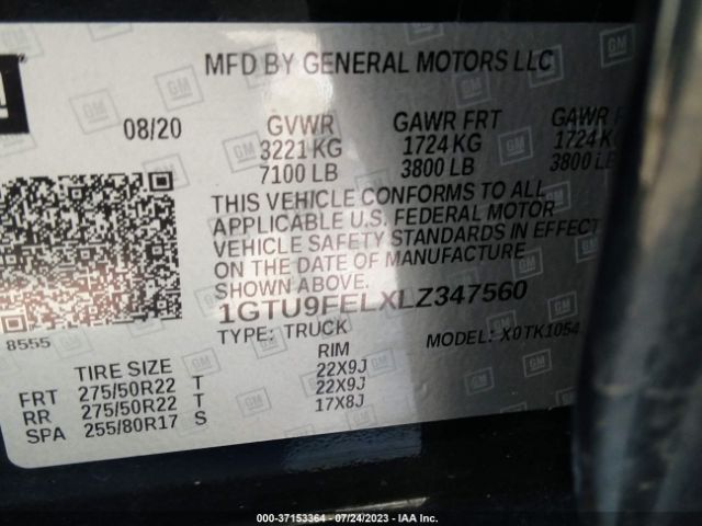 1GTU9FELXLZ347560 GMC Sierra 1500 Denali