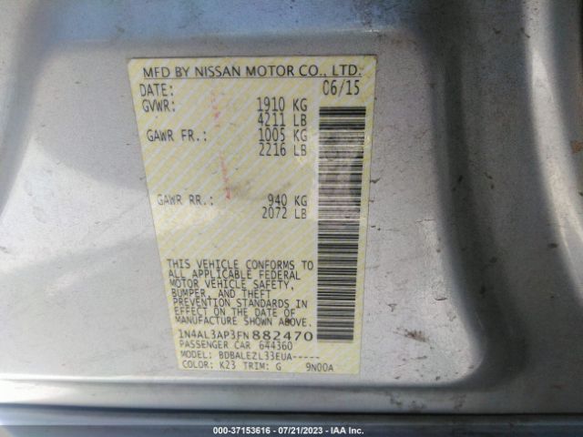 1N4AL3AP3FN882470 Nissan ALTIMA 2.5