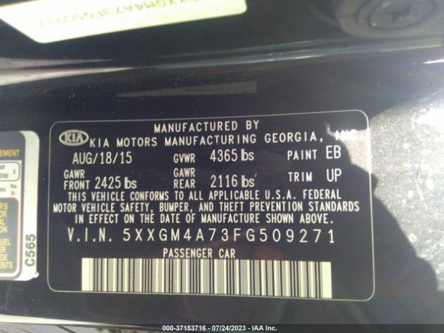 5XXGM4A73FG509271 KIA Optima Lx