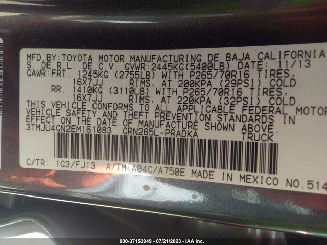 Toyota Tacoma Prerunner 2014 3TMJU4GN2EM161083 Image 16