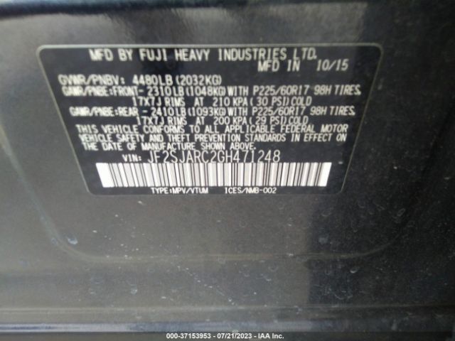 JF2SJARC2GH471248 Subaru Forester 2.5i Limited
