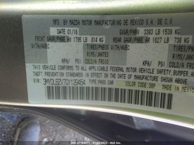 3MYDLBZV7GY129454 Scion IA