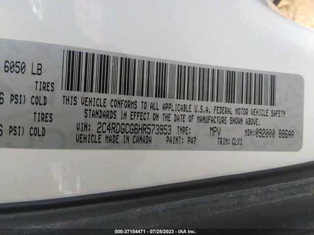 Dodge Grand Caravan Sxt 2017 2C4RDGCG6HR573953 Image 9