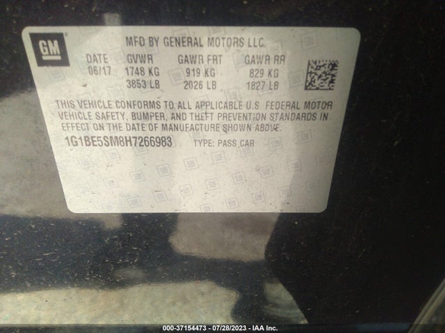 Chevrolet CRUZE LT 2017 1G1BE5SM8H7266983 Image 9