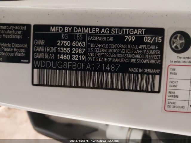 2015 MERCEDES-BENZ S-CLASS WDDUG8FB0FA171487 Photo 8