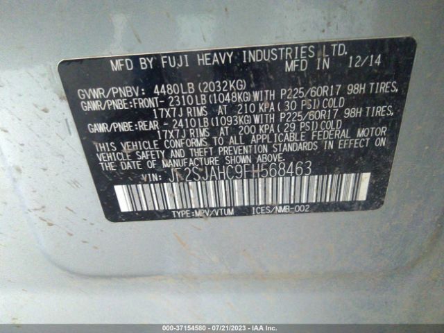 JF2SJAHC9FH568463 Subaru Forester 2.5i Limited