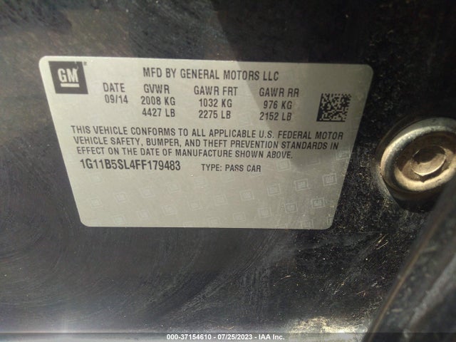 Chevrolet MALIBU LS 2015 1G11B5SL4FF179483 Image 9
