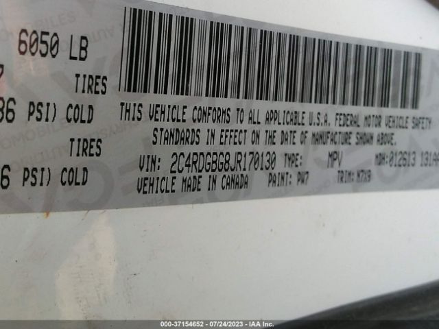 2C4RDGBG8JR170130 Dodge Grand Caravan Se Plus