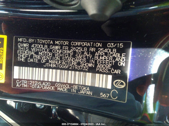 2015 Lexus ES, VIN: JTHBK1GG6F2193732
