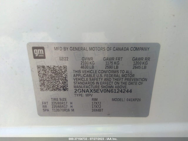 Chevrolet EQUINOX LS 2022 2GNAX5EV0N6124244 Image 9