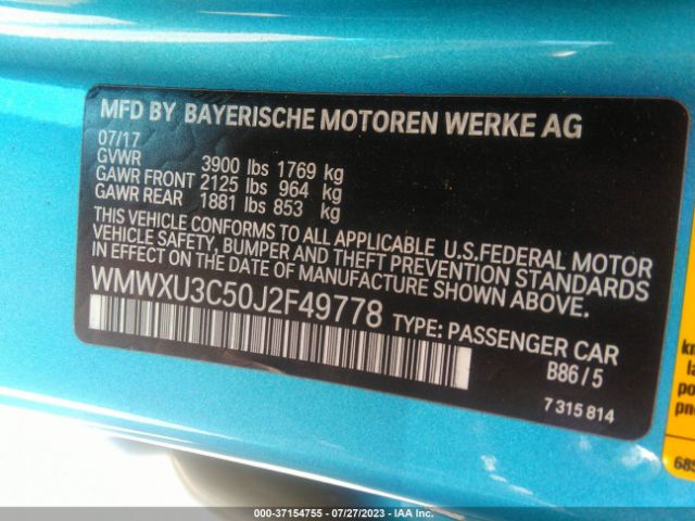 WMWXU3C50J2F49778 Mini Hardtop 4 Door Cooper S