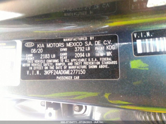 3KPF24AD6ME277150 KIA Forte Lxs