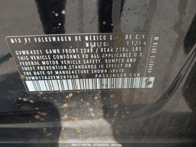 3VWD17AJ2FM267030 Volkswagen Jetta Sedan 1.8t Se