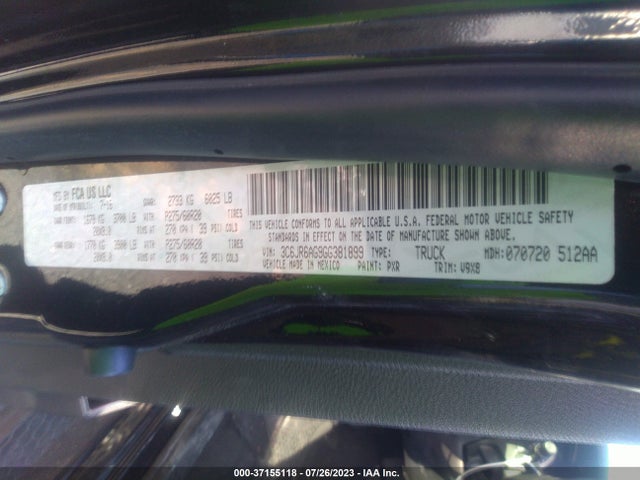 3C6JR6AG9GG381899 RAM 1500 Express