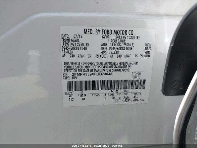 2FMPK3J9XFBB73048 Ford EDGE SEL