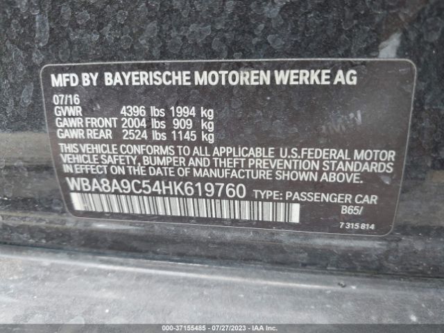 WBA8A9C54HK619760 BMW 3 Series 320i