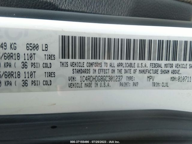 1C4RDHDG8GC301237 Dodge DURANGO LIMITED