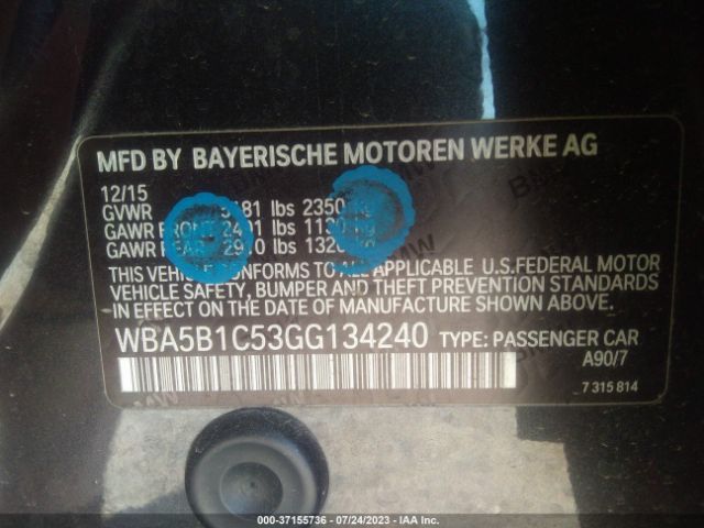 WBA5B1C53GG134240 BMW 5 Series 535i