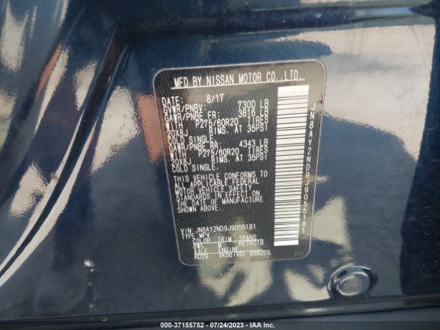 JN8AY2ND9J9055181 Nissan Armada Sl