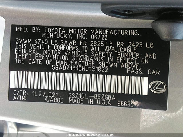 58ADZ1B15NU131822 Lexus Es Es 350