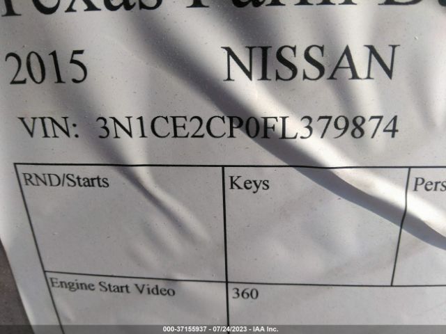 3N1CE2CP0FL379874 Nissan Versa Note S/s Plus/sv/sr/sl