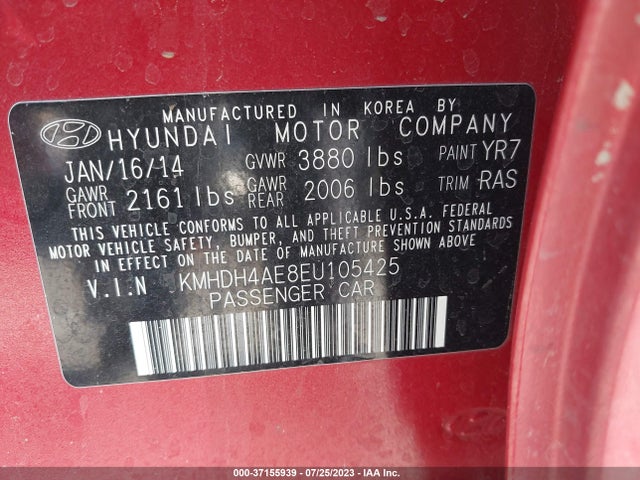 Hyundai ELANTRA SE 2014 KMHDH4AE8EU105425 Image 16