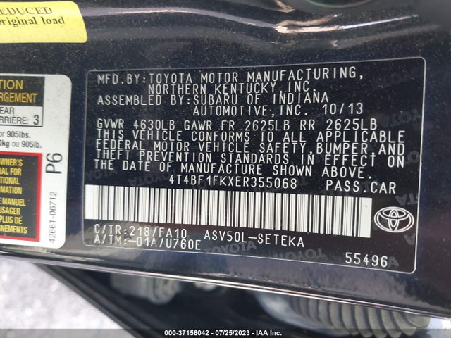 Toyota Camry L/le/xle/se/se Sport 2014 4T4BF1FKXER355068 Image 16