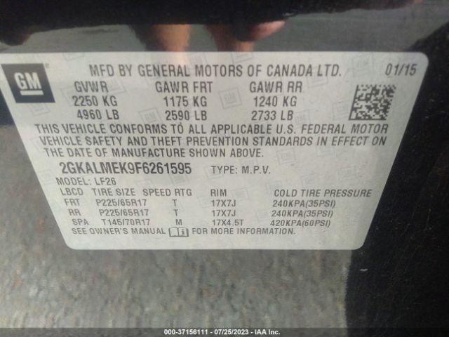 2GKALMEK9F6261595 GMC Terrain Sle