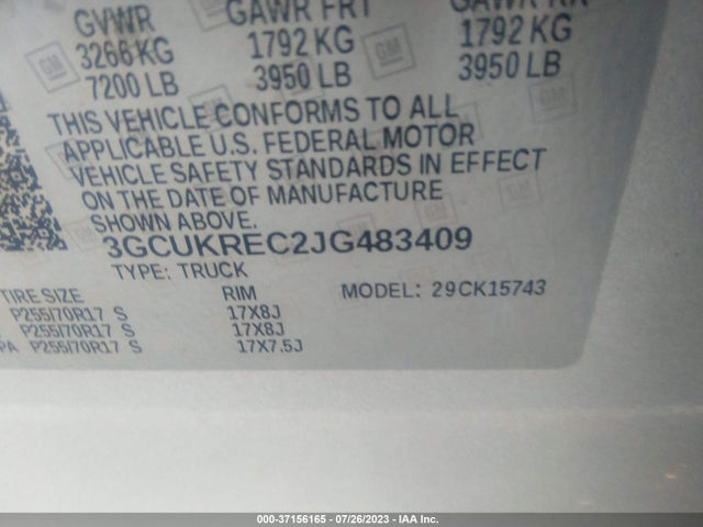 Chevrolet Silverado 1500 Lt 2018 3GCUKREC2JG483409 Image 15